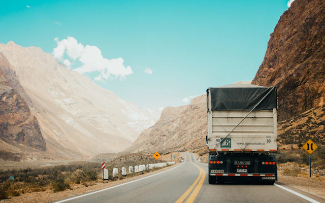 A semi truck on the interstate